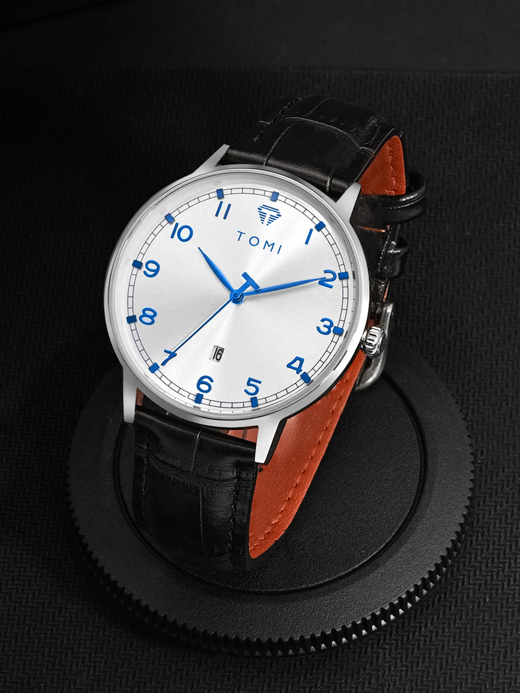 TOMI men's minimalist fashion watch circular dial calendar men's and women's casual quartz watch clock gift