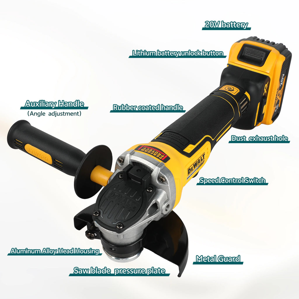 DEWALT us DCG405 Angle Grinder 20V Professional Cordless Power Tool Cutting Machine Rechargeable Brushless Portable Polisher