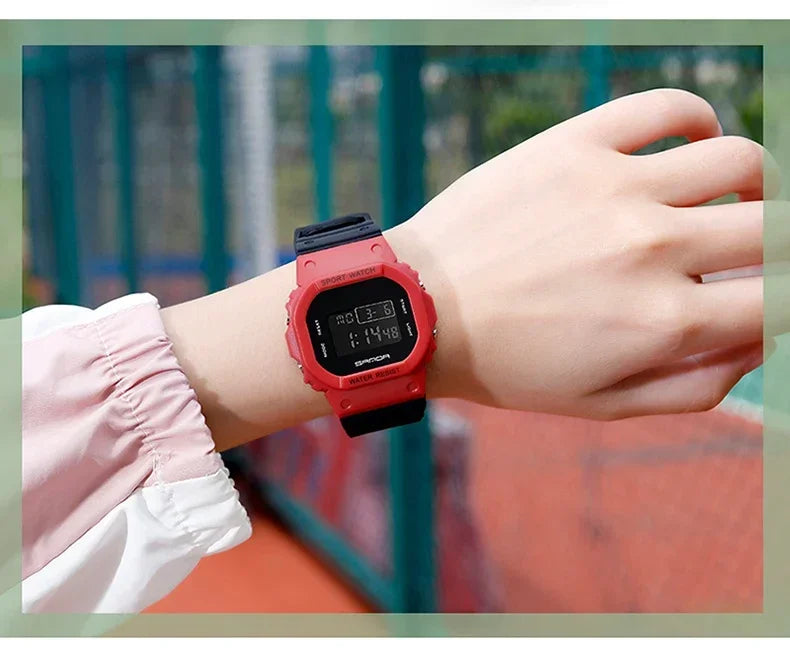 SANDA 293  Waterproof Watch Fashion Brand Ladies Watches For Women Sport Digital Wristwatches Female Clock LED Display 50m