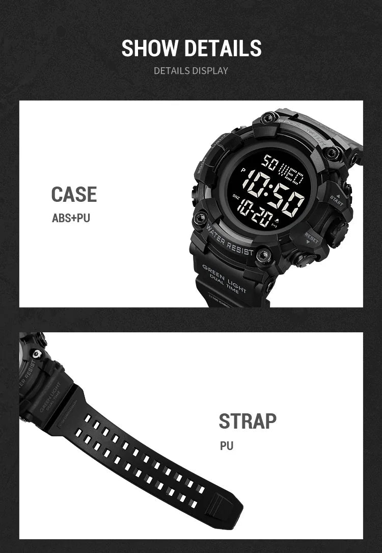 Skmei Luxury Fashion Sports Watches Men Waterproof Stopwatch Dual Time Digital Wristwatch Big Dial Clock Reloj Hombre