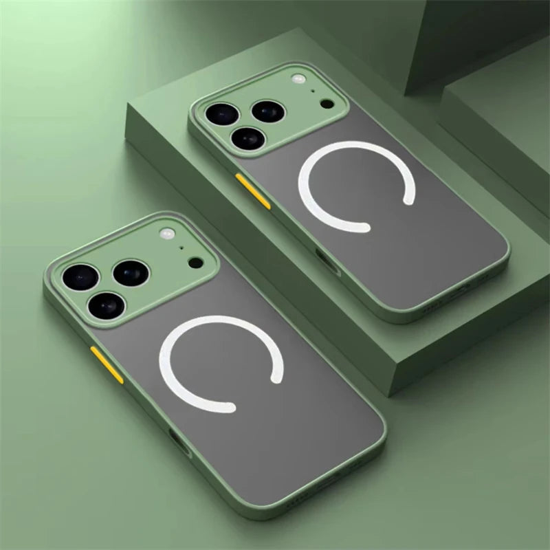 Matte Magnetic For Magsafe Wireless Charge Phone Cases For iPhone 17 16 15 14 13 11 12 Pro Max Plus XS Max XR X Air Armor Cover