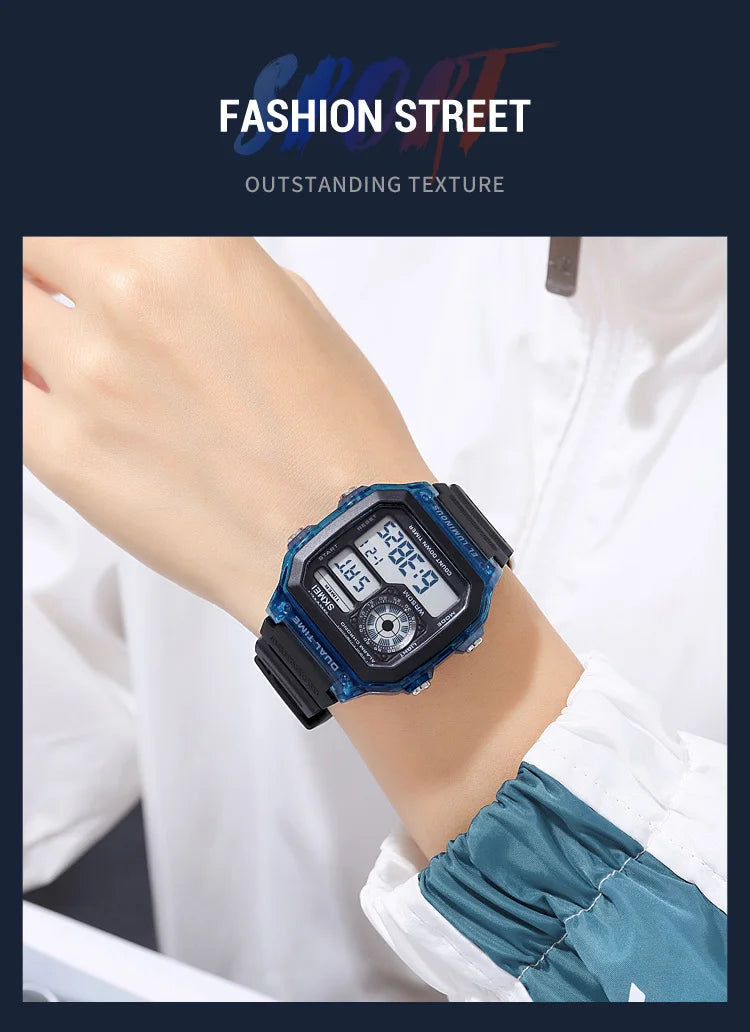 SKMEI 1998 Mens Multifunction 5Bar Waterproof Chrono Wristwatch Clock reloj hombre  Japan Digital Movement Countdown Sport Watch
