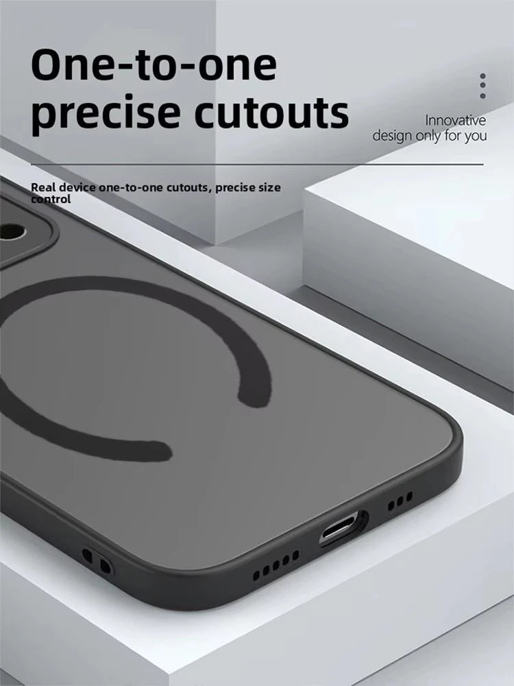 Matte Magnetic For Magsafe Wireless Charge Phone Cases For iPhone 17 16 15 14 13 11 12 Pro Max Plus XS Max XR X Air Armor Cover
