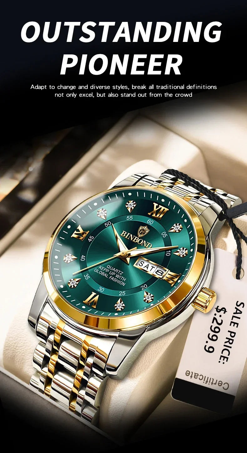 Casual Business Movement Fashion Quartz Wristwatches Gold Diamond Clock Men Luxury Watch Automatic Watches Mens Gifts Relojes
