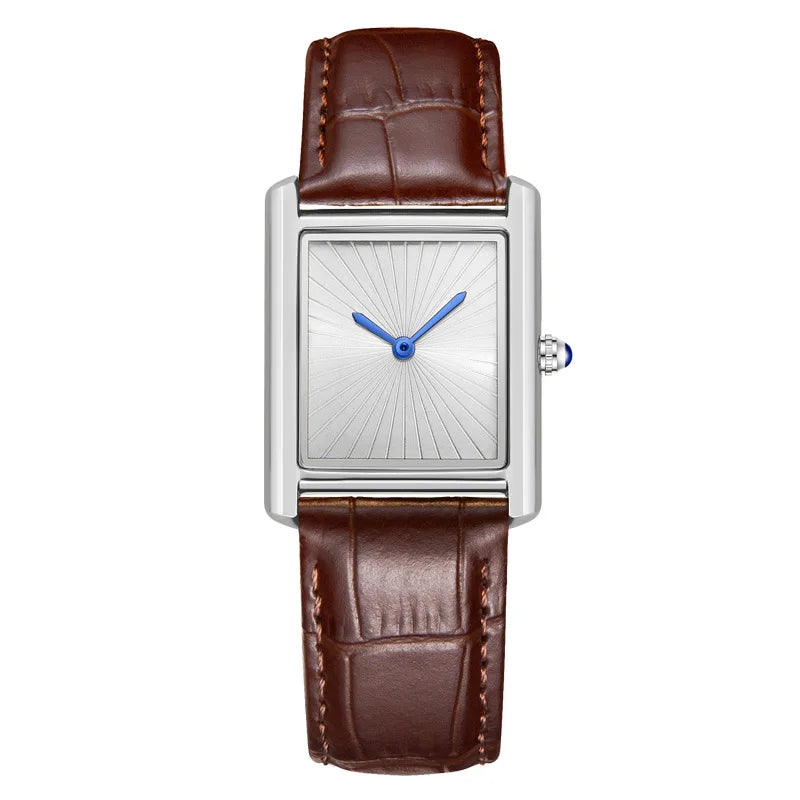 New Classic Square Watch for Men Women Simple Two-Hand Design Fashion Leather Strap Waterproof Quartz Wristwatches Drop Shipping