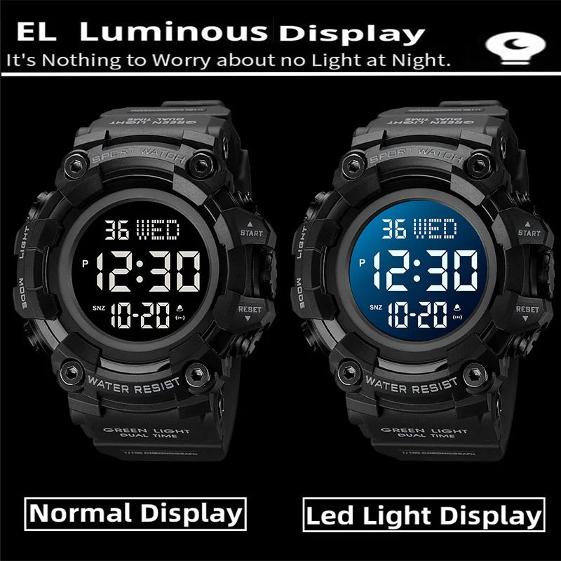 Skmei Luxury Fashion Sports Watches Men Waterproof Stopwatch Dual Time Digital Wristwatch Big Dial Clock Reloj Hombre