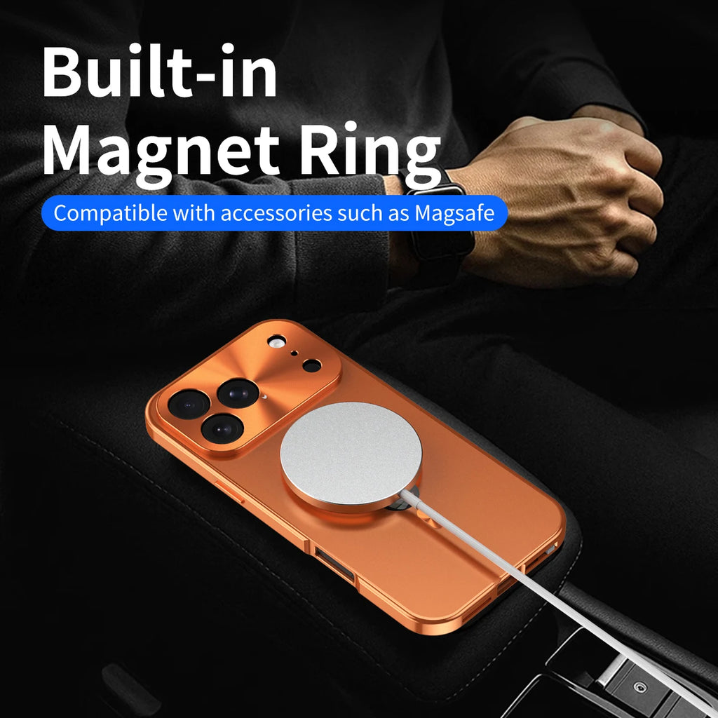 For iPhone 17 16 15 14 13 12Pro Max Full Aluminum Metal Magnetic Case Double-Sided Protection Shockproof Cover Screen Protector