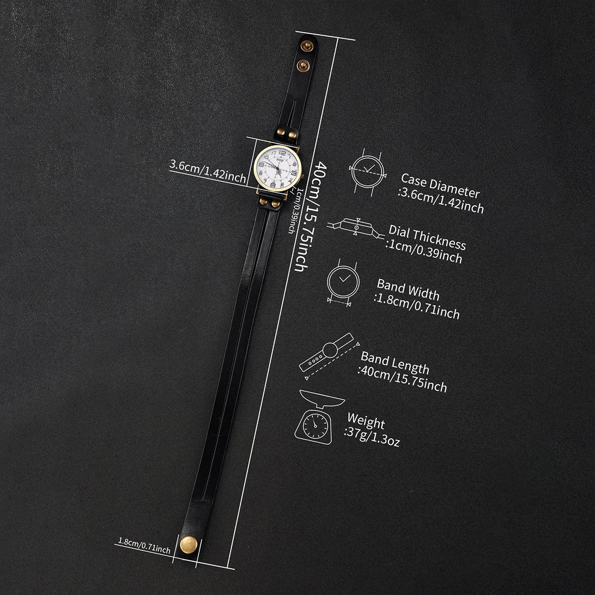 Vintage Leather Band Women's Watch Casual Arabic Dial Ladies Wristwatches