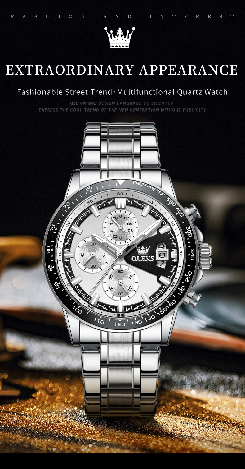 OLEVS TY705 Men Watch Luxury Waterproof Luminous Quartz Watch Multi functional Timing Watch Exclusive Sports Original Men Watch