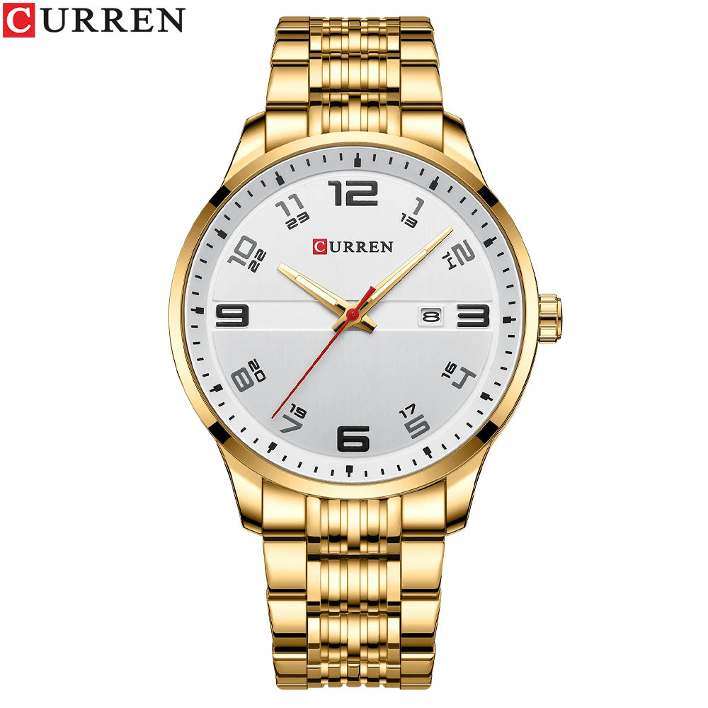 Men Fashion Casual Business Watches Men's Quartz Clock Male stainless steel Strap Wrist Watch Relogio