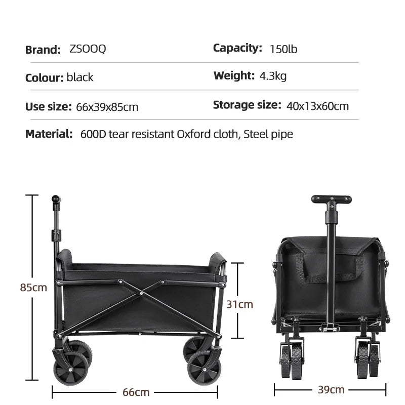 Cart Folding us Foldable Portable Picnic Outdoor Camping Cart Heavy Duty Folding Utility Cart Shopping Beach Collapsible Folding Utility Cart