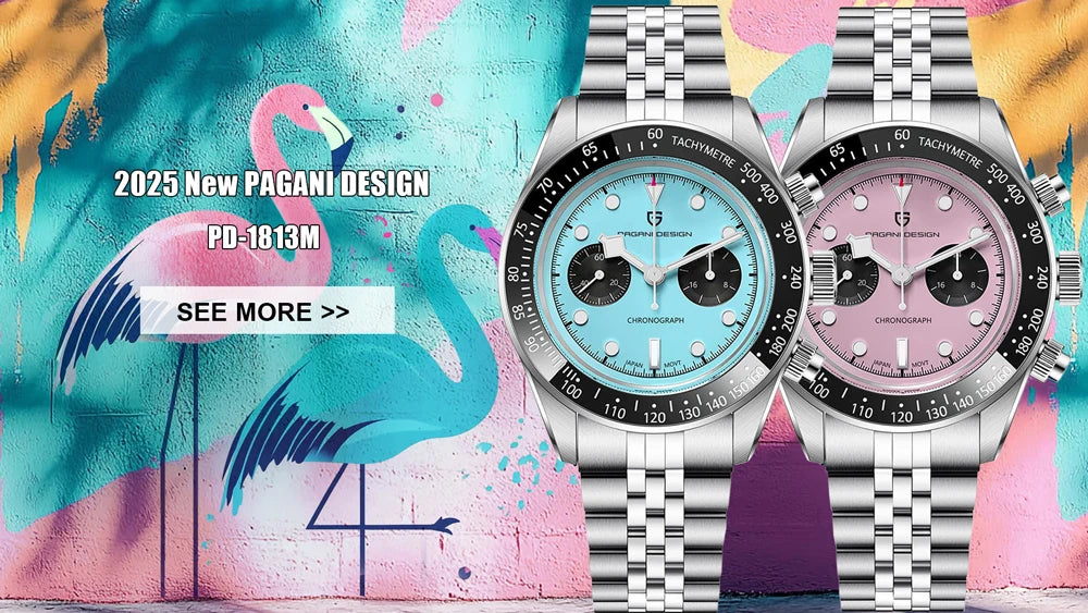 2026 New PAGANI DESIGN Retro Mens Watches Moon Quartz Watch For Men Speed Sports Chronograph AR Sapphire VK64 Clock Reloj Hombre