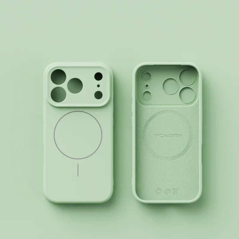 Luxury Liquid Silicone Case for iPhone 17 Air 16 16E 15 14 13 12 11 Pro Max Plus Soft For Magsafe Magnet Shockproof Matte Cover