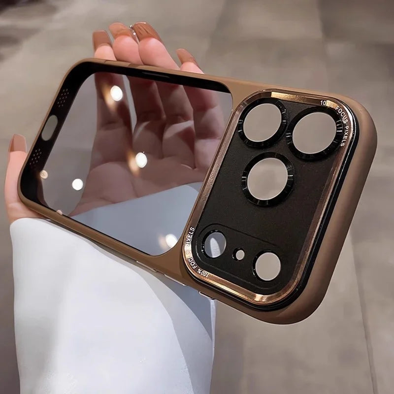 New Hard Acrylic Transparent Phone Case for iPhone 17 Air 14 15 16 Plus 12 13 17 Pro Max Lens Film Protection Shockproof Cover