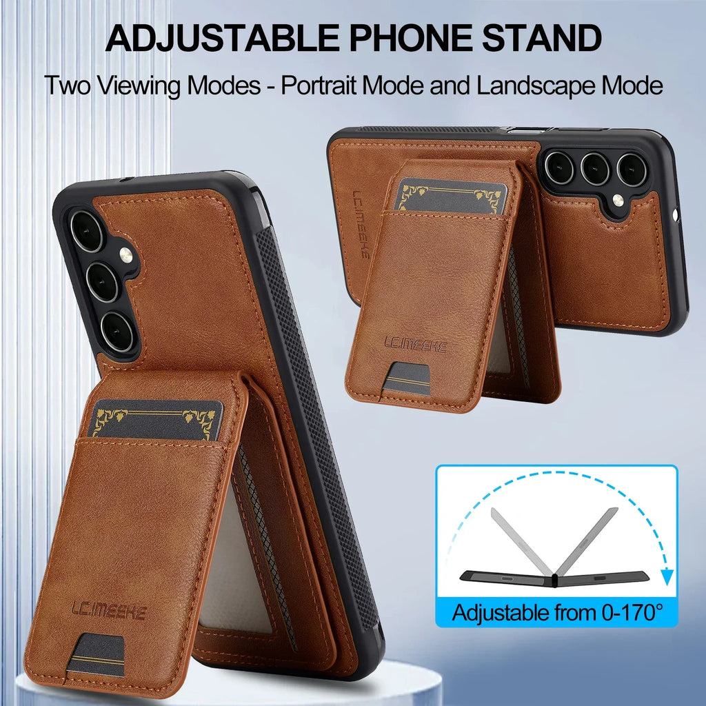 Detachable Leather Case For Samsung Galaxy S26 S25 Ultra S24 Plus S22 S21 FE A55 A35 A16 A36 A56 A15 A14 Card Wallet Phone Bag