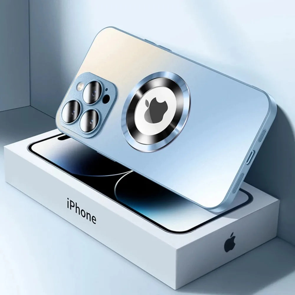 Luxury Matte Magnetic For Magsafe Case For iPhone 16 15 Pro Max 14 13 12 11 Camera Protection Shockproof Wireless Charging Cover