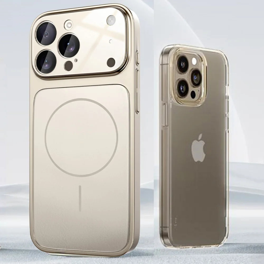 Glass Nano Matte Case For iPhone 17 Pro Max 17Air 17Pro 16 15 14 13 Pro Max Cover Magnetic Wireless Charge Armor Funda