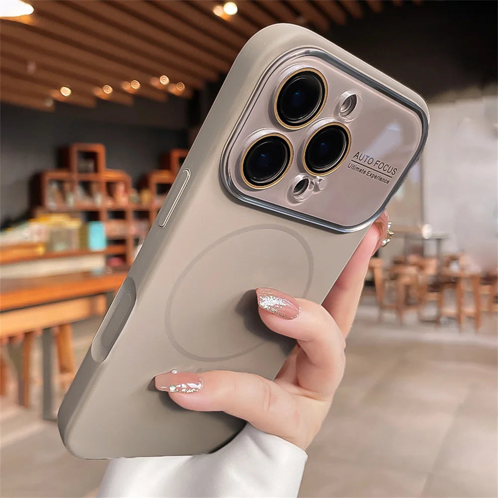 Advanced Liquid Phone Case For iPhone 17 16 14 15 Pro Max Magnetic Charging Glass Lens Protective Cover Silicone Couple Set