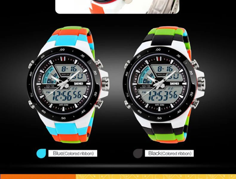 SKMEI 1016 Men Fashion Casual Alarm Clock Waterproof Military Chrono Dual Display Wristwatches Relogio Masculino Sport Watch
