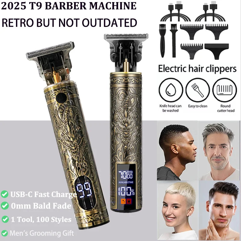T9 Professional Hair Clipper/Accessories for Men | USB Fast Charging | Beard/Body/Hair Trimmer | Precision Electric Shaver | Barber us