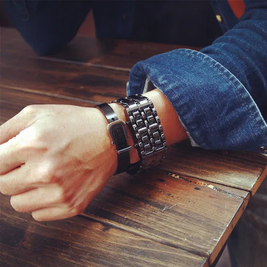 LED Lava Watch Steel Man Watches Hot Sales Fashion Digital Wristwatches For Men Dropshipping Electronic Watch relogios masculino