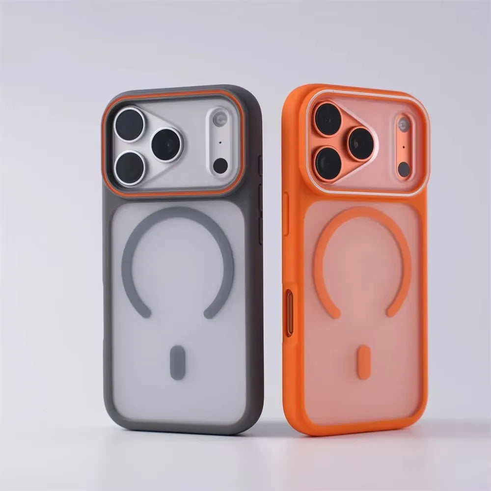 Luxury Matte Translucent For Magsafe Case For iPhone 17 16 Pro Max 15 14 Plus Magnetic Wireless Charging Shockproof Cover Shell