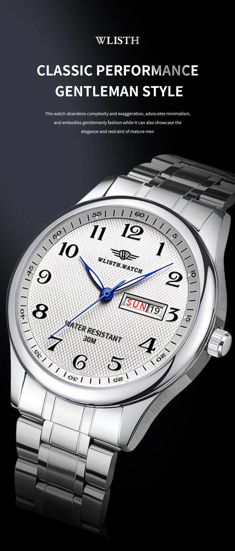 Vintage ultra-thin watch, atmospheric men's night light waterproof quartz watch, give gift
