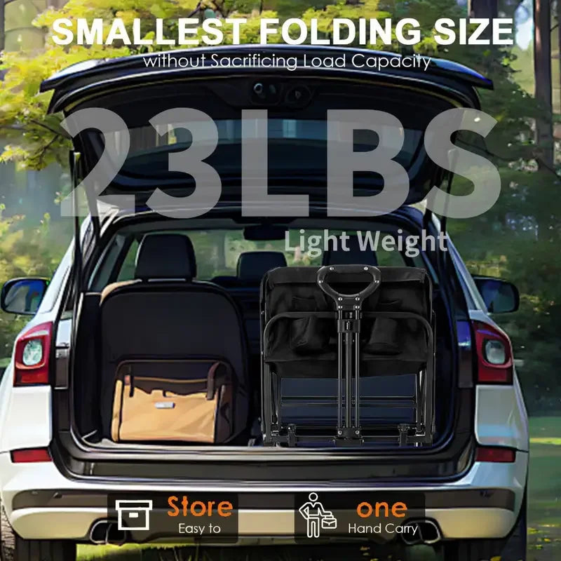 Cart Folding us Foldable Wagon, 330/450LB Heavy Duty Foldable Utility Garden Wagon With Terrain Car storage car Wheels, Side Pockets, Portable C