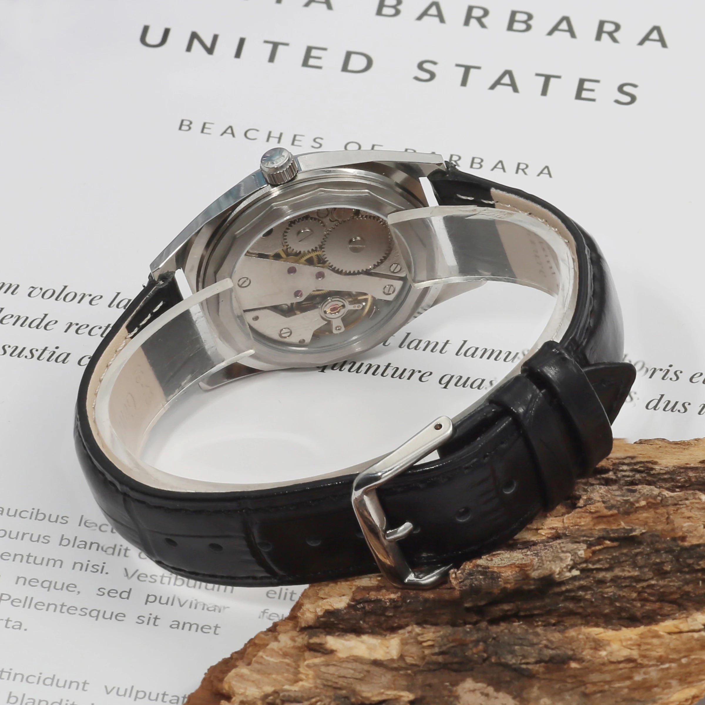 Shanghai 36MM Hand-Wind Mechanical Watch 7120 Waterproof Bauhaus Design Watch for Men wholesale