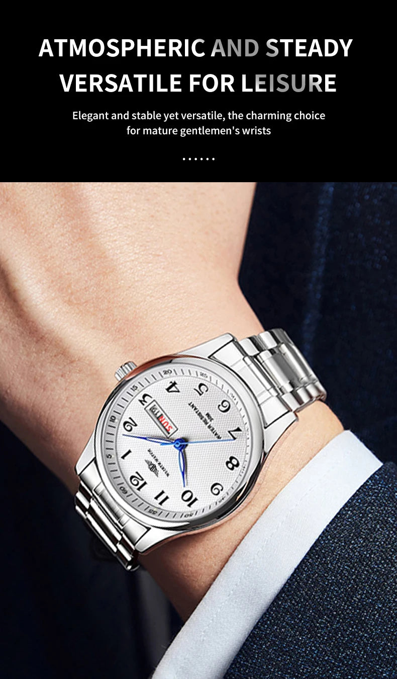 Vintage ultra-thin watch, atmospheric men's night light waterproof quartz watch, give gift