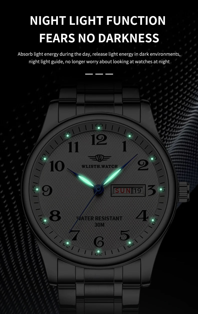 Vintage ultra-thin watch, atmospheric men's night light waterproof quartz watch, give gift