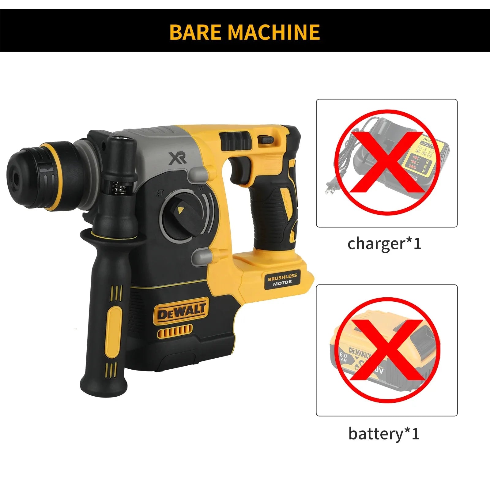 2026 DEWALT us DCH273 20V 6.0Ah Brushless Rotary Hammer SDS-Plus Chuck 0-1100rpm Stepless Speed 360° Handle for Concrete Drilling