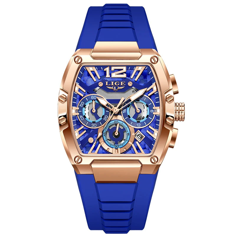 LIGE Men Watch Fashion Top Brand Luxury Silicone Military Watch Men Casual Sports Waterproof Date Quartz Wristwatches For Men
