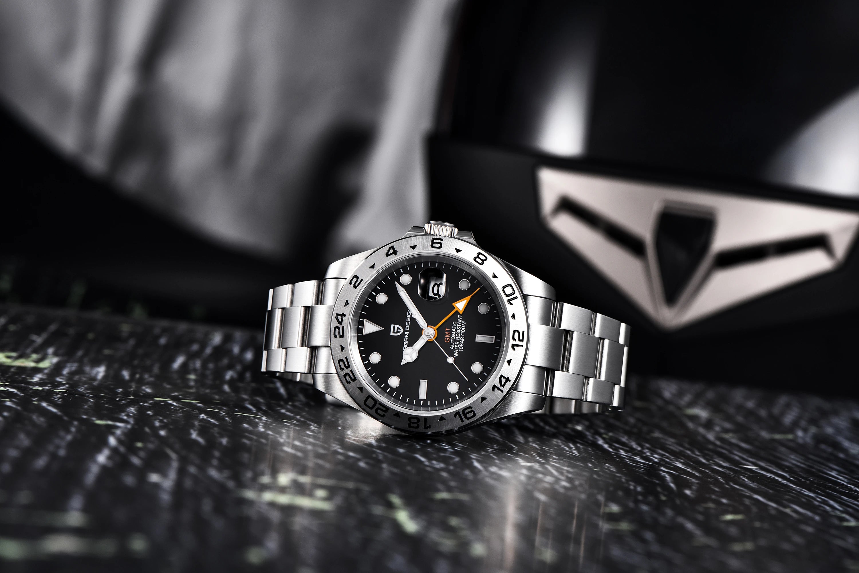 PAGANI DESIGN Vintage 42MM GMT Men's Watch PD1682 Automatic Mechanical Timepiece Sapphire Stainless Steel 100M Waterproof Retro