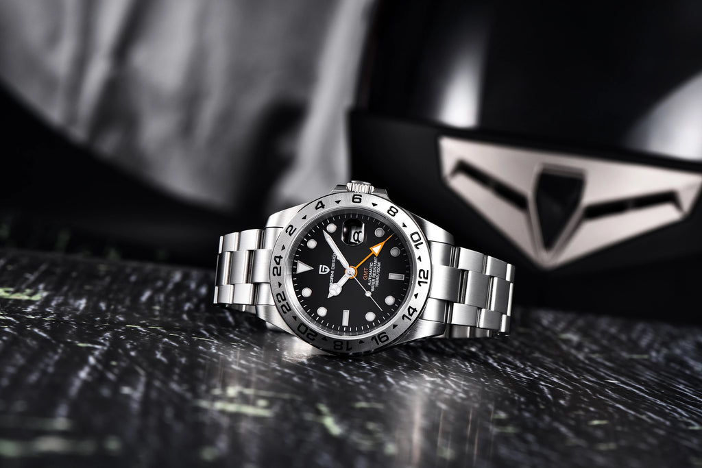 PAGANI DESIGN Vintage 42MM GMT Men's Watch PD1682 Automatic Mechanical Timepiece Sapphire Stainless Steel 100M Waterproof Retro