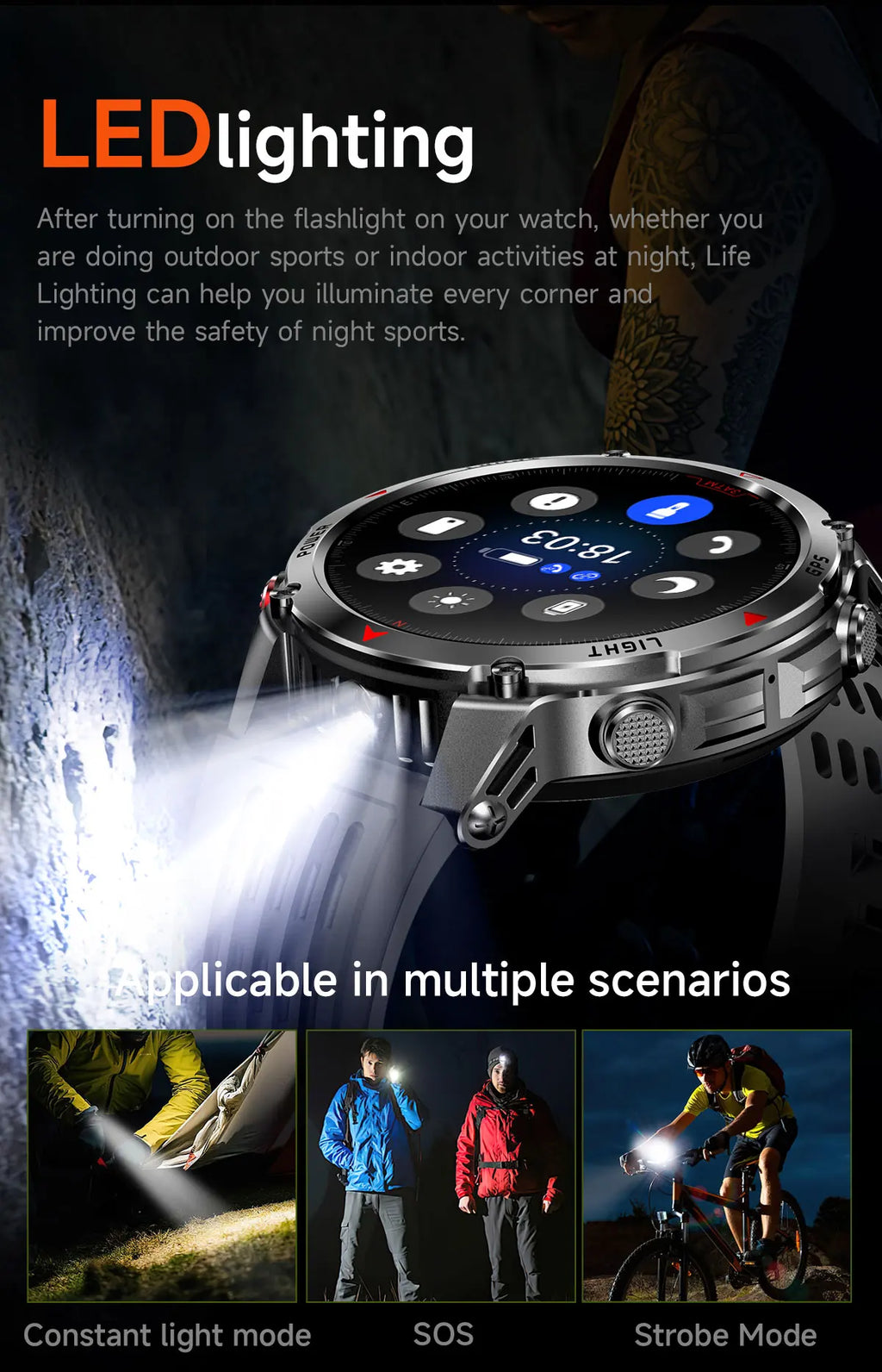 2025 New Professional GPS Sports Smart Watch Outdoor RIDE Run GPS track Swim Watchs Compass Altimeter 3ATM Sports Bracelets Men