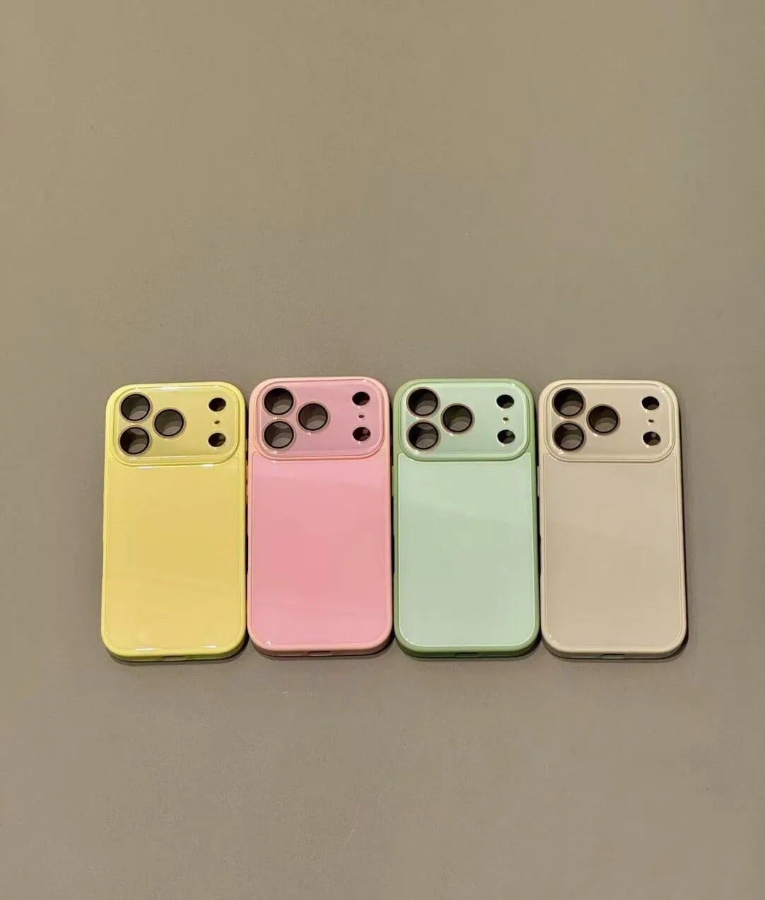 Luxury Candy Color Tempered Glass Camera Protection Case for iPhone 17 16 15 14 13 12 Pro Max Shockproof Bumper Hard Back Cover