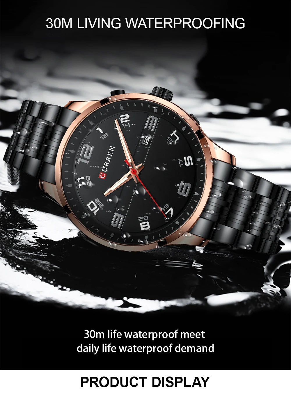 Men Fashion Casual Business Watches Men's Quartz Clock Male stainless steel Strap Wrist Watch Relogio