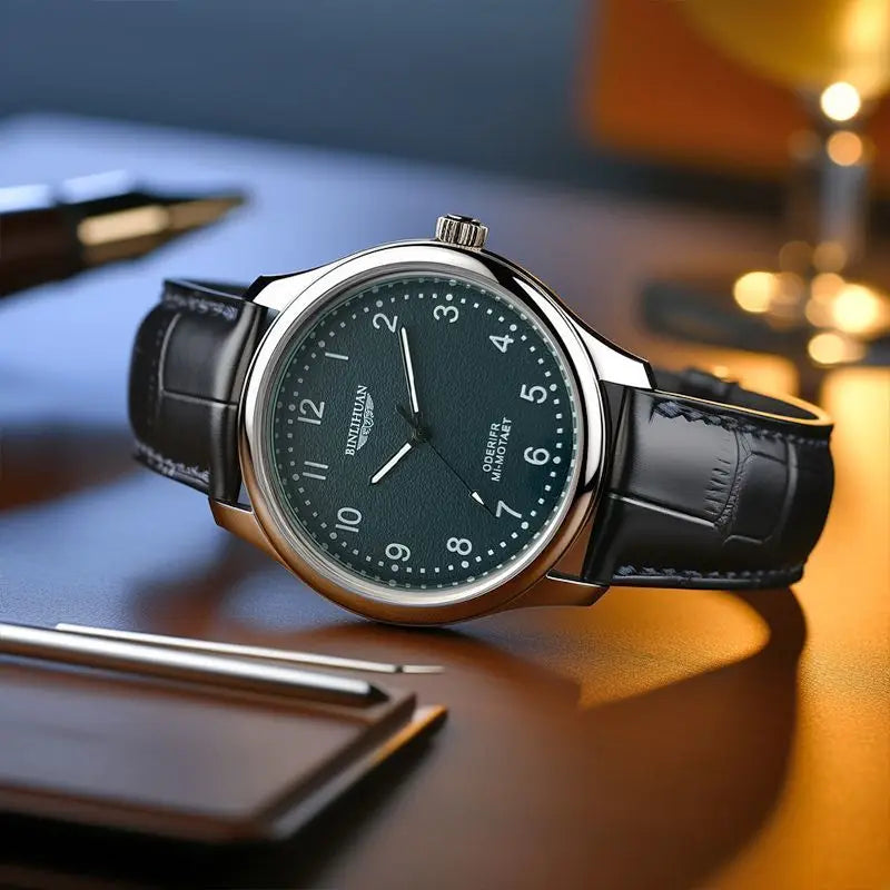 Luxury Business Men's Quartz Watch Top Brand Waterproof Leather Strap Handsome Wristwatch for Men 2025 New Model