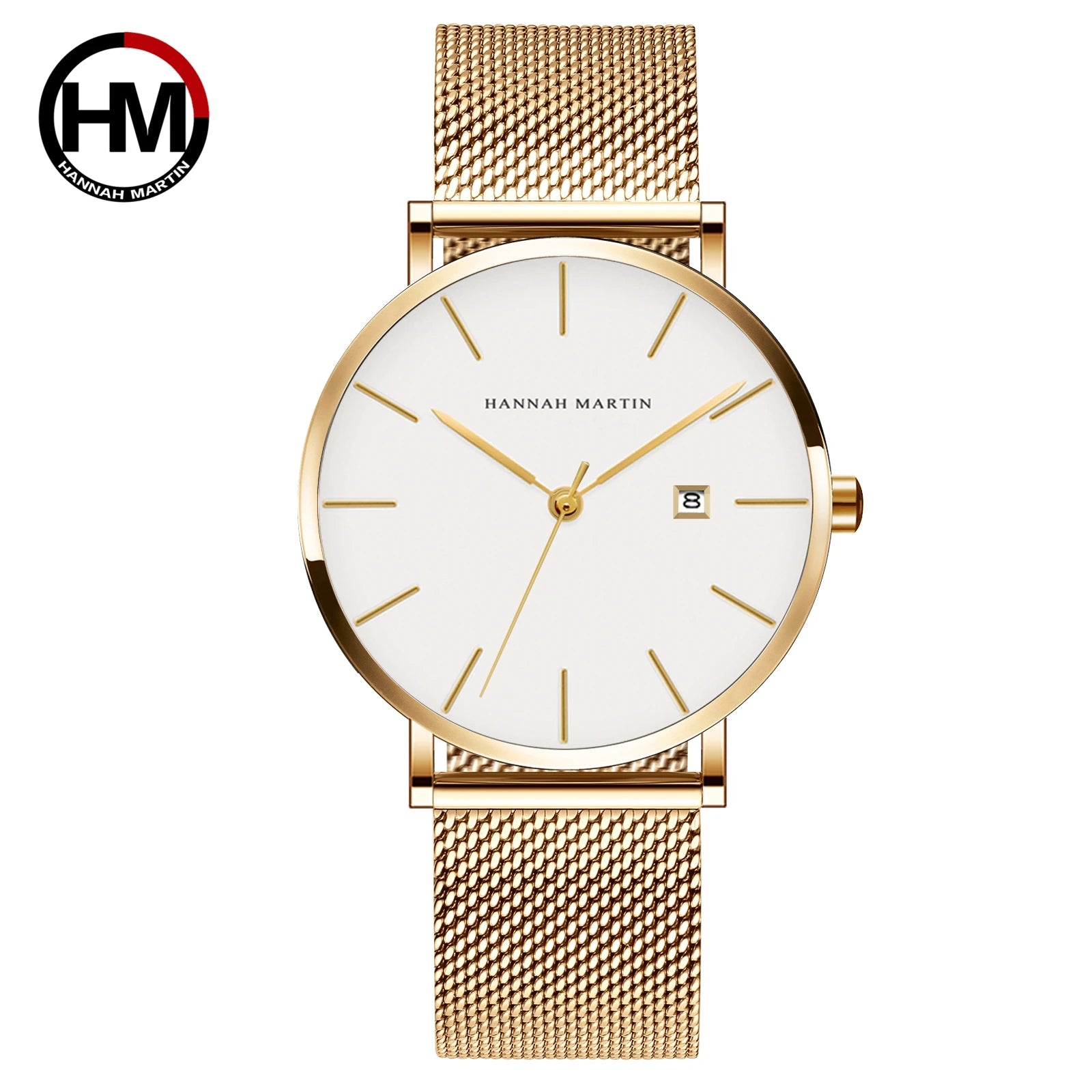 Men Dropshipping Wristwatch Hannah Martin Japan Movement 40mm Blue Minimalist Casual Leather Top Brand 3Bar Luxury Watch for Men