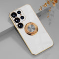 Luxury Plating 360°Rotate Metal Ring Holder Phone Case For Samsung Galaxy S25 Ultra S24 S23 FE S22 S21 S20 S10 Plus Back Cover