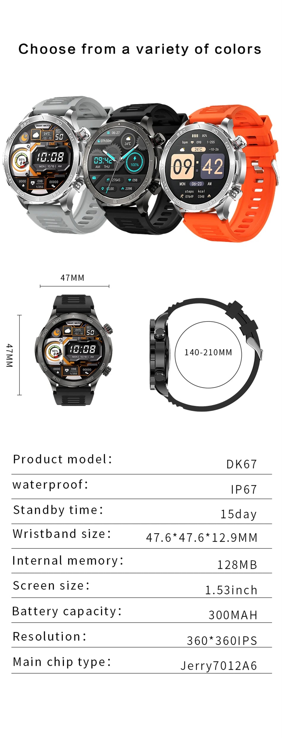 2026 New GPS Smart Watch Men AMOLED Screen Always Show Time Heart Rate IP68 Waterproof Bluetooth Call Sports Fitness Smart Watch