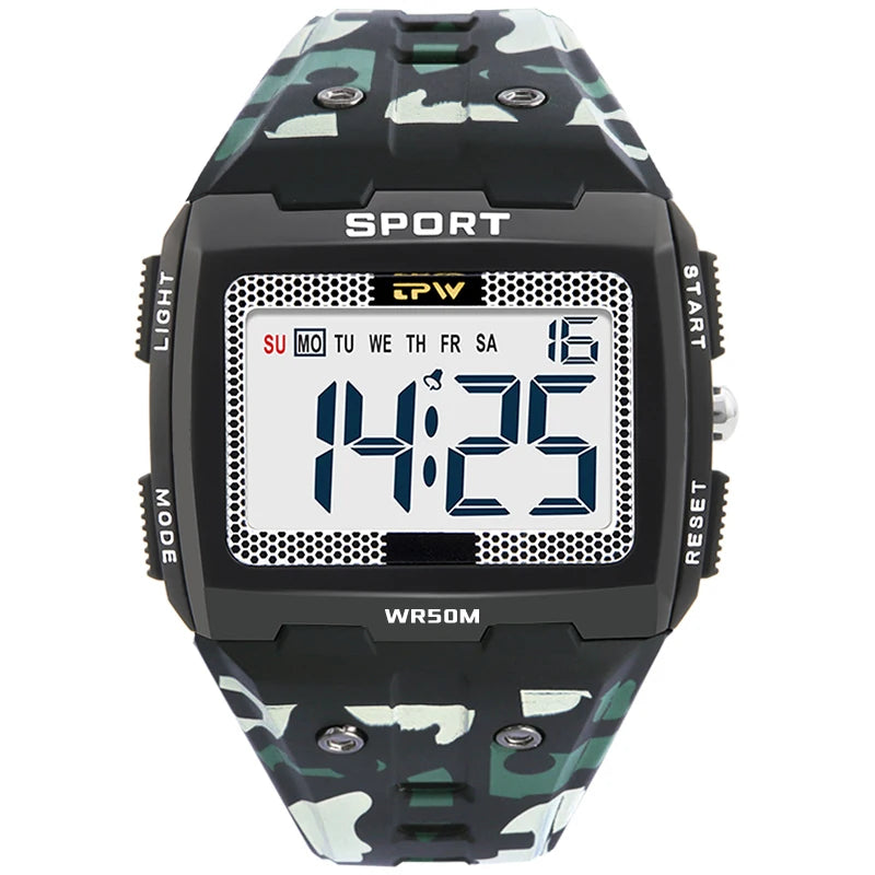 TPW Oversized Digital Watch Big Numbers Easy to Read 5ATM Water Resistant