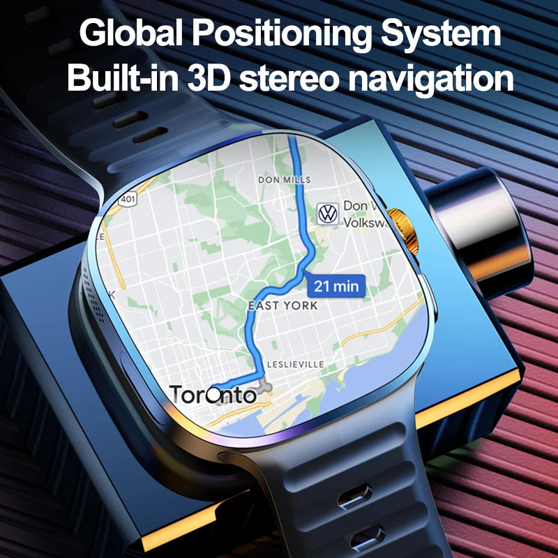 8GB+128GB RAM 5G/4G Smart Watch 2.4 inch AMOLED 2100mah Battery 900W Camera GPS WIFI Google APPS Download Smartwatch Android 10