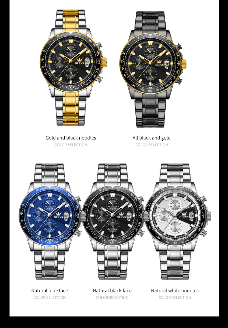 OLEVS TY705 Men Watch Luxury Waterproof Luminous Quartz Watch Multi functional Timing Watch Exclusive Sports Original Men Watch