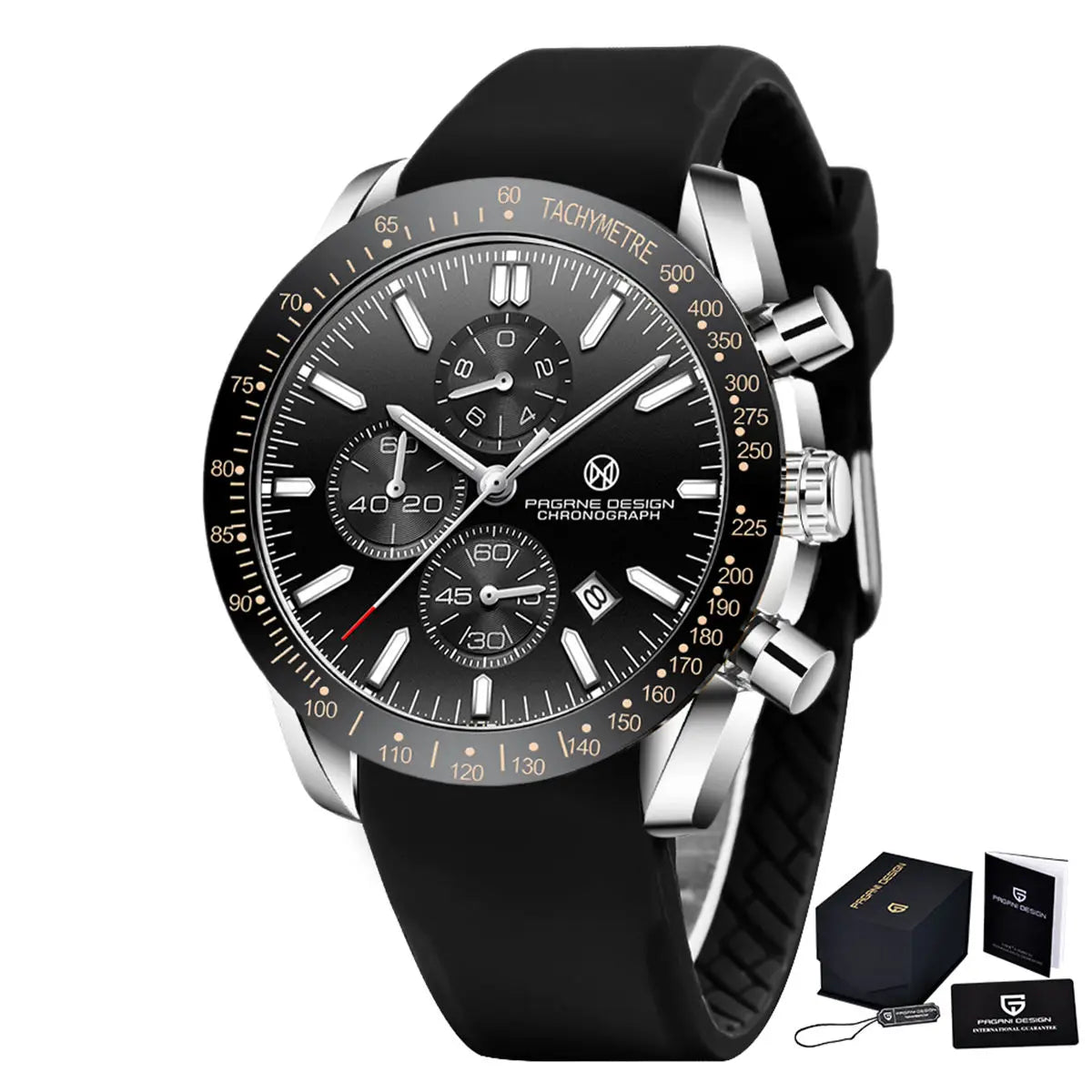 Pagane Design 2026 New Men's Quartz Chronograph Luxury Sapphire Stainless Steel Waterproof 3Bar Night Light C3 Casual Watch