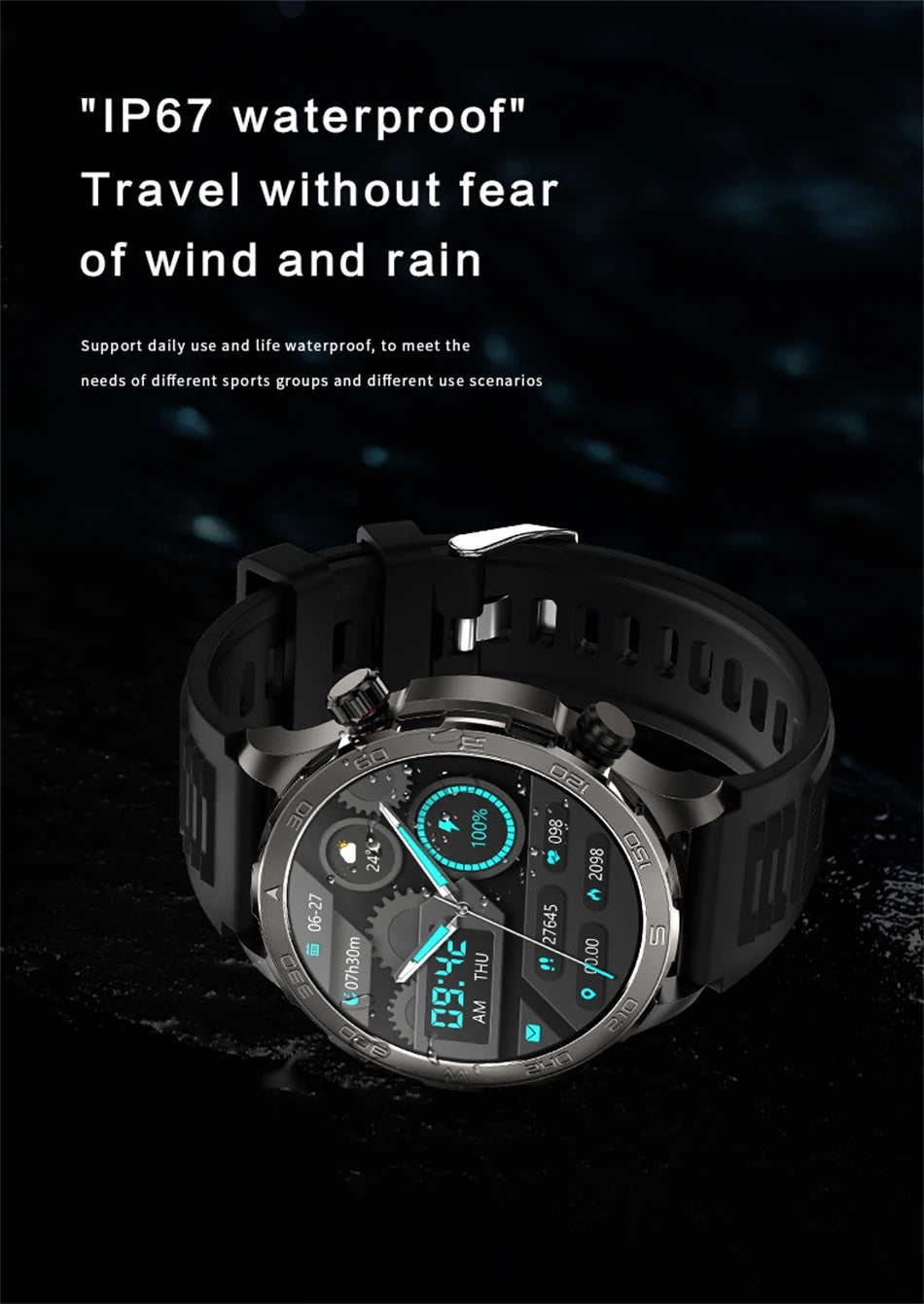 2026 New GPS Smart Watch Men AMOLED Screen Always Show Time Heart Rate IP68 Waterproof Bluetooth Call Sports Fitness Smart Watch