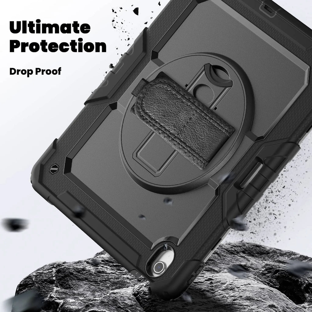For iPad (A16) 11th Air 11 Air 13 M3  (2025) - Heavy Duty Protective Cover with Screen Protector, Shoulder Strap & Pencil Holder