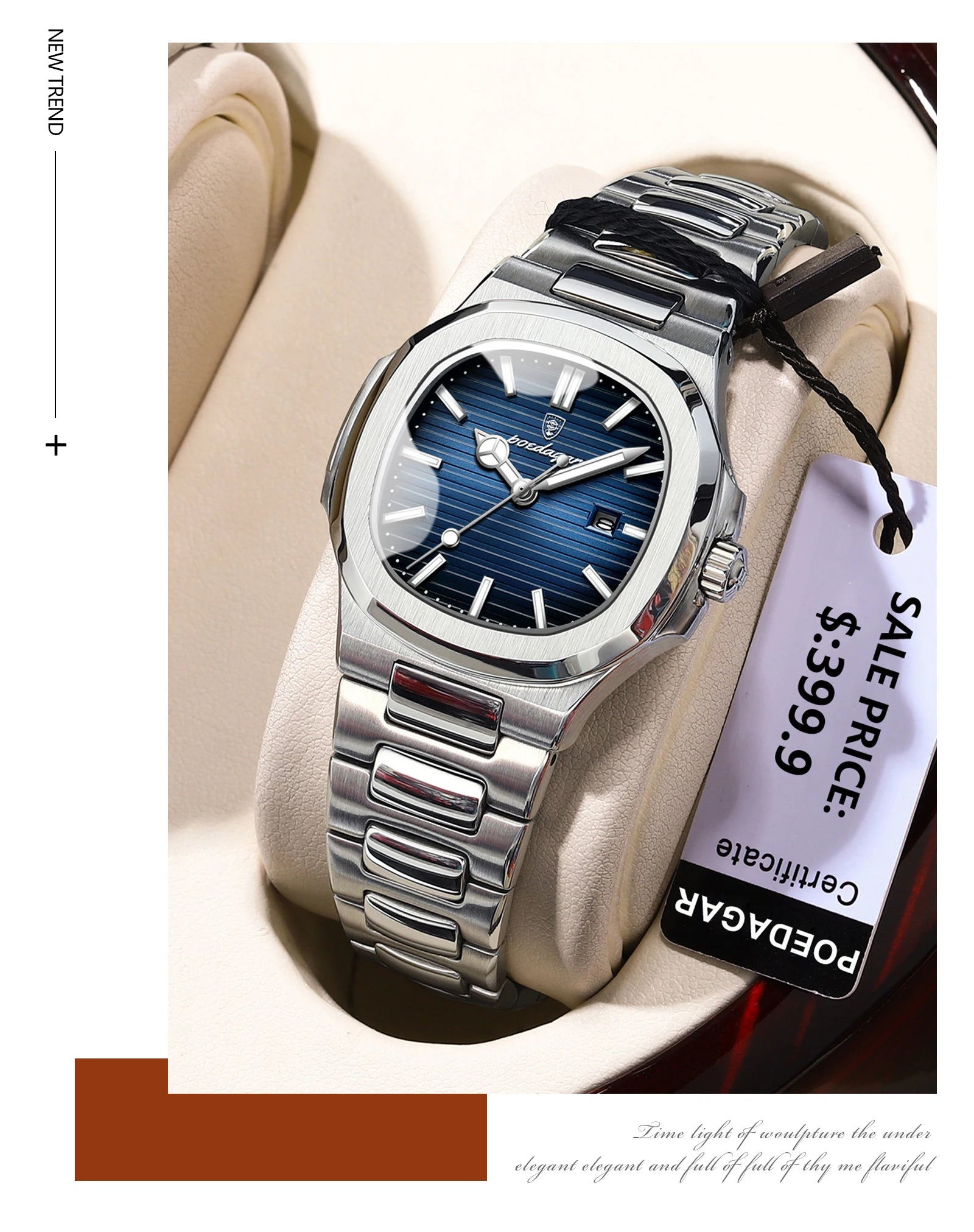 POEDAGAR Luxury Woman’s Quartz Watch Date Waterproof Luminous Ladies Wristwatch Stainless Steel Fashion Watches For Women Reloj