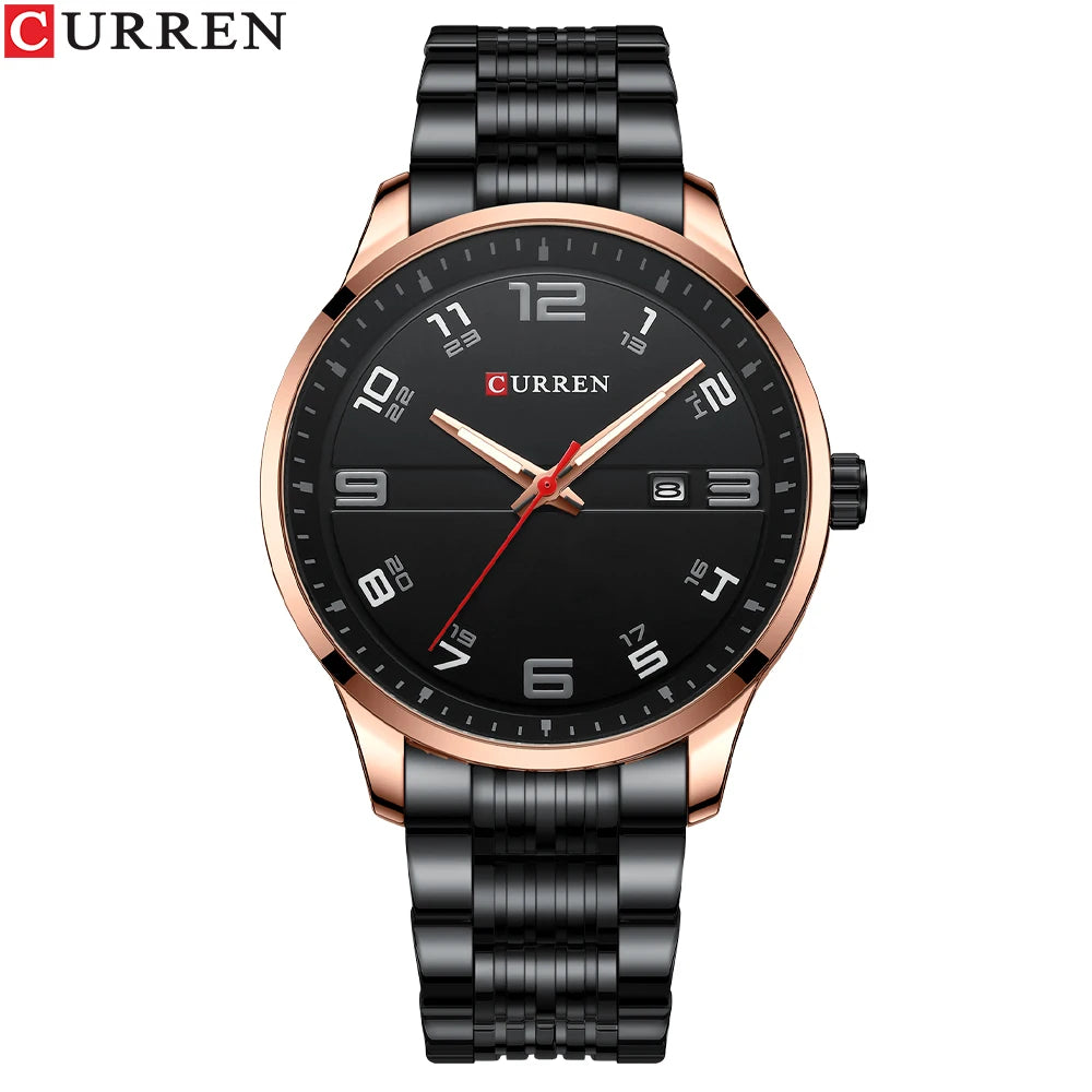 Men Fashion Casual Business Watches Men's Quartz Clock Male stainless steel Strap Wrist Watch Relogio